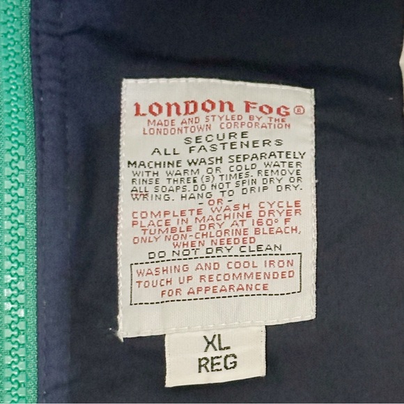 London Fog Vintage Men’s Green and Navy Weatherproof Jacket - Size XL - Picture 6 of 6